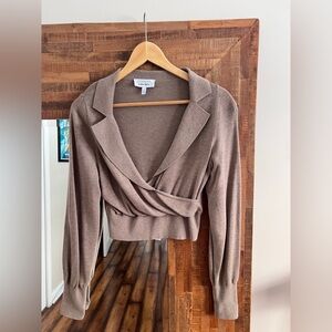 & Other Stories Fitted Crop Wrap Sweater